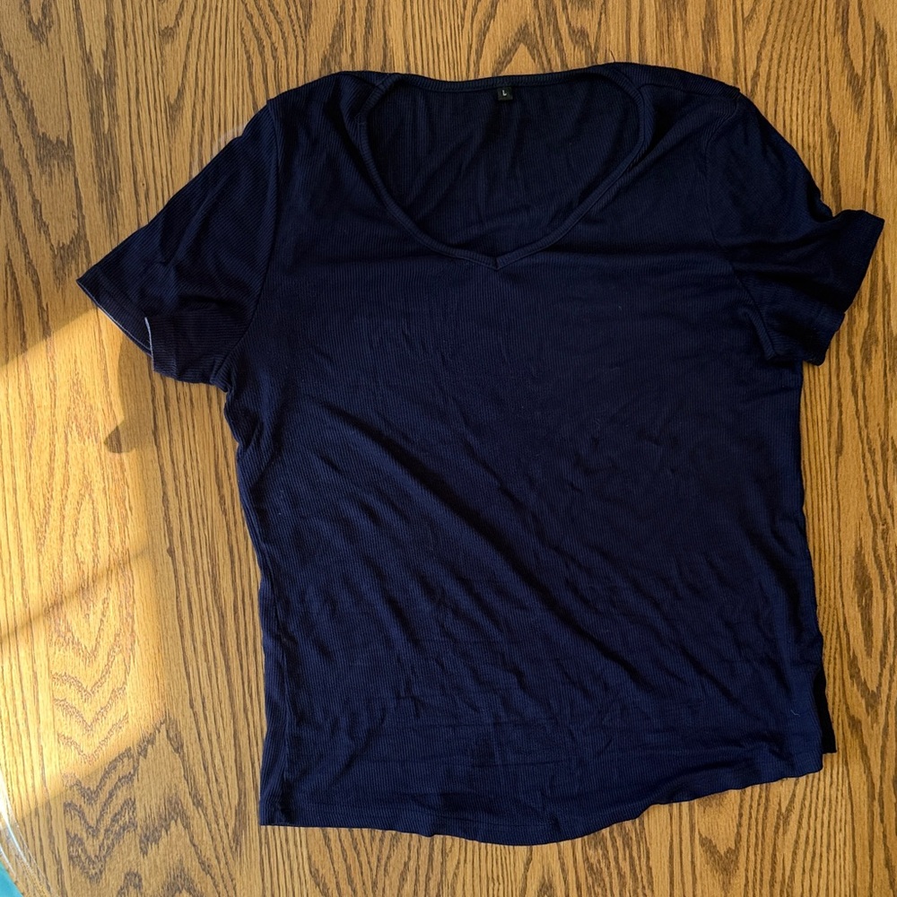 Amazon Navy Short Sleeve V-Neck Tee